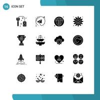 pacote de ícones vetoriais de estoque de 16 sinais e símbolos de linha para elementos de design de vetores editáveis de energia da indústria de óleo de negócios