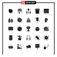 conjunto de 25 ícones de estilo sólido para símbolos de glifo da web e móveis para impressão de sinais de ícone sólido isolados no fundo branco 25 conjunto de ícones de fundo criativo do vetor de ícones pretos