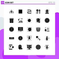 25 ícones criativos, sinais e símbolos modernos de design de ferramentas, pesquisa no instagram, repetição de elementos de design de vetores editáveis