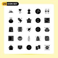 25 ícones criativos para design moderno de sites e aplicativos móveis responsivos 25 sinais de símbolos glifos em fundo branco 25 ícones criativos de fundo vetorial de ícone preto vetor