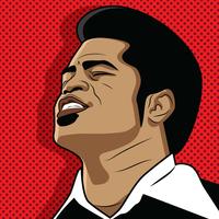 Red Popart James Brown Vector