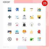 pacote de interface do usuário de 25 cores planas básicas de elementos de design de vetores editáveis de cabeça de pensamento de texto de parada