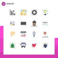 conjunto de cores planas de interface móvel de 16 pictogramas de idéias de calendário inicialização pacote editável de dinheiro criativo de elementos de design de vetores criativos