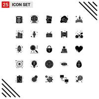 25 ícones criativos, sinais modernos e símbolos de elementos de design de vetores editáveis decorativos de ovo de mão de coração