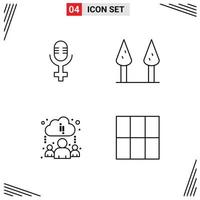 4 ícones criativos sinais e símbolos modernos da camada de microfone 1 sparrowgrass elementos de design de vetores editáveis on-line