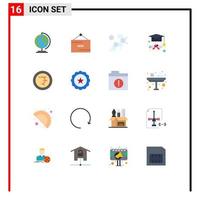 grupo de símbolos de ícone universal de 16 cores planas modernas de promoção de moeda de rúpia boné de graduação grau pacote editável de elementos de design de vetores criativos