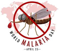 banner do dia mundial da malária sem sinal de mosquito vetor