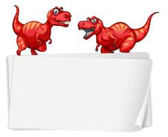 um modelo de banner de dinossauro em fundo branco vetor