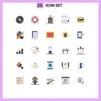 25 ícones criativos sinais modernos e símbolos de elementos de design de vetores editáveis de calendário de contorno de data de festa