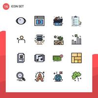 16 ícones criativos, sinais e símbolos modernos da lista de óleo da área de transferência do instagram, verifique elementos de design de vetores criativos editáveis