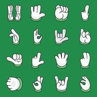 pacote de ícones de gestos com as mãos vetor