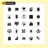 25 ícones criativos sinais modernos e símbolos de elementos de design de vetores editáveis de medicina de alarme de doença cibernética