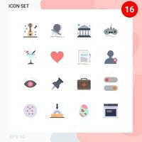 16 ícones criativos sinais e símbolos modernos de comida gamepad espada xbox joystick pacote editável de elementos de design de vetores criativos