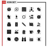 25 ícones gerais para impressão de design de site e aplicativos móveis 25 sinais de símbolos de glifo isolados no fundo branco 25 pacote de ícones fundo criativo do vetor de ícones pretos