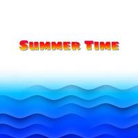 cartão temático de verão com ondas do mar de origami vetor