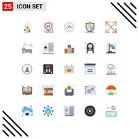 25 ícones criativos sinais modernos e símbolos de sinal de seta de zoom motivação escudo elementos de design vetoriais editáveis vetor