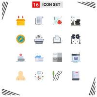 16 ícones criativos sinais modernos e símbolos de pedra de bebida de bem-estar do navegador relaxe pacote editável de elementos de design de vetores criativos