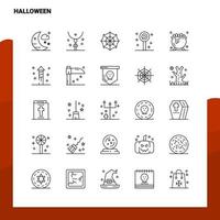 conjunto de ícones de linha de halloween conjunto de 25 ícones vector minimalismo design de estilo ícones pretos conjunto de pictograma linear pacote