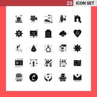 conjunto de 25 sinais de símbolos de ícones de interface do usuário modernos para acidentes de edifícios completos, cabo hdmi, elementos de design de vetores editáveis
