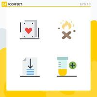 4 ícones criativos, sinais modernos e símbolos de cartões adicionam elementos de design de vetores editáveis de espaço de fogo