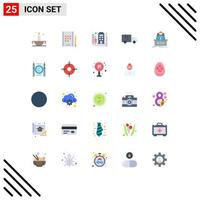 25 ícones criativos, sinais e símbolos modernos de design de caminhão chefe, entrega de transporte, elementos de design de vetores editáveis