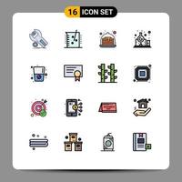 16 ícones criativos sinais modernos e símbolos de ciência da dieta, laboratório químico, laboratório, doces, elementos de design de vetores criativos editáveis
