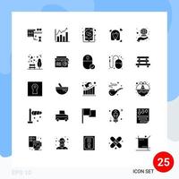 pacote de ícones vetoriais de estoque de 25 sinais e símbolos de linha para mulheres globais adoram elementos de design de vetores editáveis de pessoa de avatar