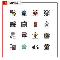 conjunto de 16 sinais de símbolos de ícones de interface do usuário modernos para relatório mundial de vendas de construção romance elementos de design de vetores criativos editáveis