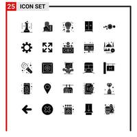 pacote de ícones vetoriais de estoque de 25 sinais e símbolos de linha para eletrodomésticos viagem de apartamento voando elementos de design vetorial editável vetor