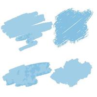pinceladas definidas. aquarela manchas azuis vetor