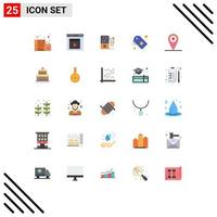 conjunto de 25 símbolos de símbolos de interface do usuário modernos para marca de compras de coração etiqueta de venda de filme etiqueta de preço editável elementos de design vetorial vetor