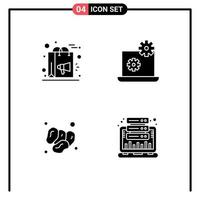 4 ícones criativos, sinais e símbolos modernos de equipamento de compras de frutas de saco, elementos de design de vetores editáveis do Ramadã