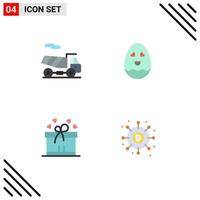 4 ícones planos de vetores temáticos e símbolos editáveis de elementos de design de vetores editáveis de finanças de ovos de distribuição de bicicletas