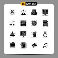 pacote de ícones vetoriais de estoque de 16 sinais e símbolos de linha para corações esboçar educação modelagem cubo elementos de design vetoriais editáveis vetor