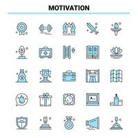 25 conjunto de ícones preto e azul de motivação design de ícone criativo e modelo de logotipo vetor