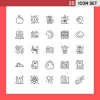 25 ícones criativos, sinais modernos e símbolos de equilíbrio, tratamento de busca de spa, sinal de câncer, elementos de design de vetores editáveis