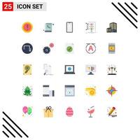 25 ícones criativos sinais e símbolos modernos da cidade de lista telefônica de gerenciamento inteligente huawei elementos de design de vetores editáveis
