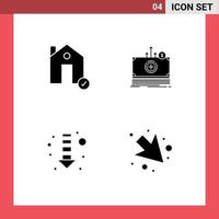 conjunto moderno de glifos e símbolos sólidos, como edifícios, seta, dólar imobiliário, elementos de design vetorial editáveis vetor