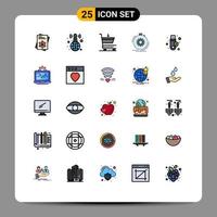 25 ícones criativos sinais e símbolos modernos de processo de carrinho de velocidade de assinatura elementos de design de vetores editáveis rápidos