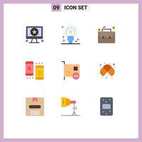 9 ícones criativos sinais modernos e símbolos de elementos de design de vetores editáveis de marketing de recrutamento on-line de cartão