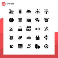 25 ícones criativos, sinais modernos e símbolos de elementos de design de vetores editáveis de finanças de lua de objetivo de vida