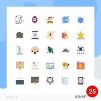 25 ícones criativos sinais e símbolos modernos de elementos de design de vetores editáveis de serviço de web de casamento de site global