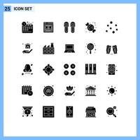 conjunto de 25 sinais de símbolos de ícones de interface do usuário modernos para ar marinho, doces confortáveis, sobremesas, elementos de design de vetores editáveis