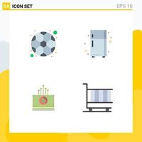 pacote de 4 ícones planos criativos de elementos de design de vetores editáveis de negócios de geladeira de jogo de bola bucks