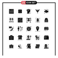 conjunto de 25 sinais de símbolos de ícones de interface do usuário modernos para asas de painel de amor amor pensando elementos de design de vetores editáveis