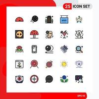 conjunto de 25 sinais de símbolos de ícones de interface do usuário modernos para esportes de negócios, informações de tabuleta de construção, elementos de design de vetores editáveis