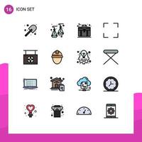 16 ícones criativos sinais e símbolos modernos da loja halloween bag board elementos de design de vetores criativos editáveis em tela cheia