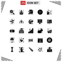 pacote de ícones vetoriais de estoque de 25 sinais e símbolos de linha para elementos de design de vetores editáveis de prêmio de jogo de contrato de acupuntura de elemento
