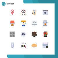 16 ícones criativos, sinais e símbolos modernos de armazenamento de dados de satisfação do cliente, pacote editável de formatura de cd rom de casamento de elementos de design de vetores criativos