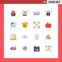 pacote de interface do usuário de 16 cores planas básicas do dia caixa de entrada segura bloqueio seguro pacote editável de elementos de design de vetores criativos